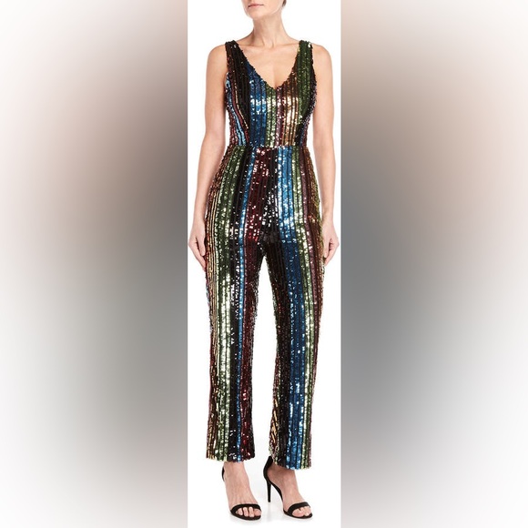 Hot & Delicious Pants - Hot & Delicious Vibrant Sequin Striped Pants